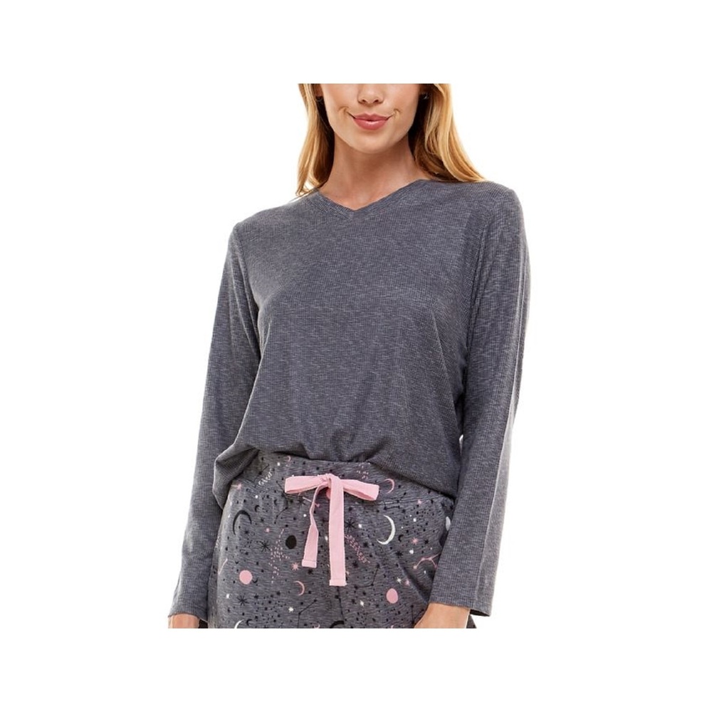Jaclyn Intimates Womens Waffle Pajama Top Large
